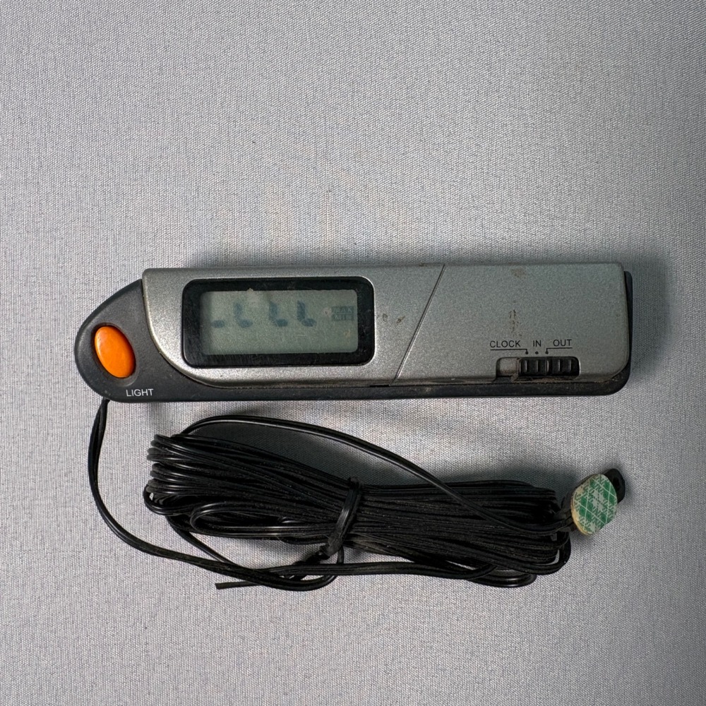 Untested Digital Indoor Outdoor Thermometer Car Clock with Wired Sensor